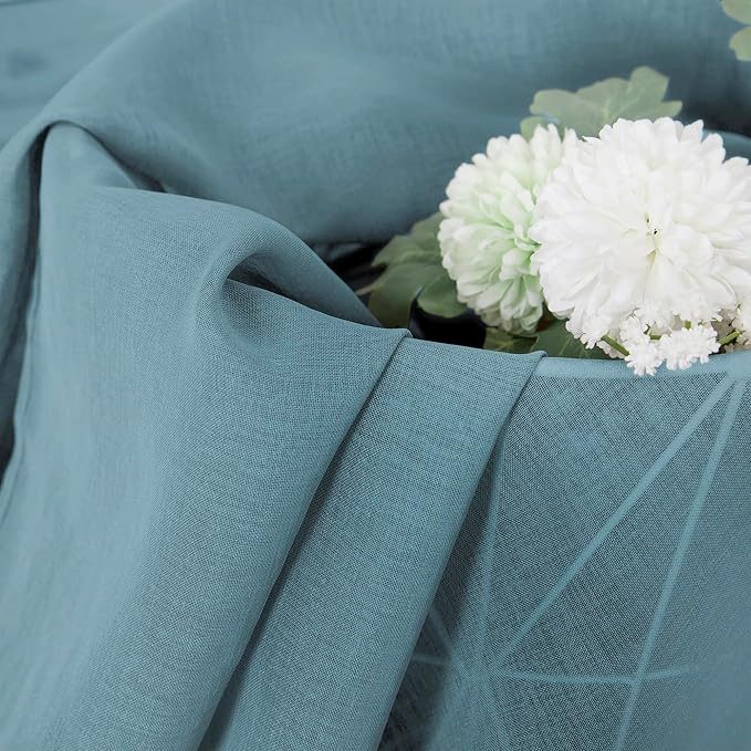 Tollpiz Short Sheer Curtains Linen Textured Bedroom Curtain Sheers Light - Image 6