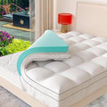 Memory Foam Mattress Topper King Size, Dual Layer 4 Inch Mattress Pad,2 Inch Gel Memory Foam Plus 2 Inch Pillow Top Cover with 8-21 Inch Deep Pocket