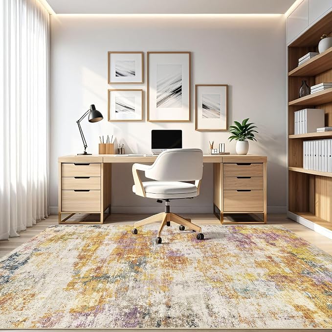LOONGRUG 10x12 Area Rug Washable Large Neutral Modern Living Room Rug | - Image 7