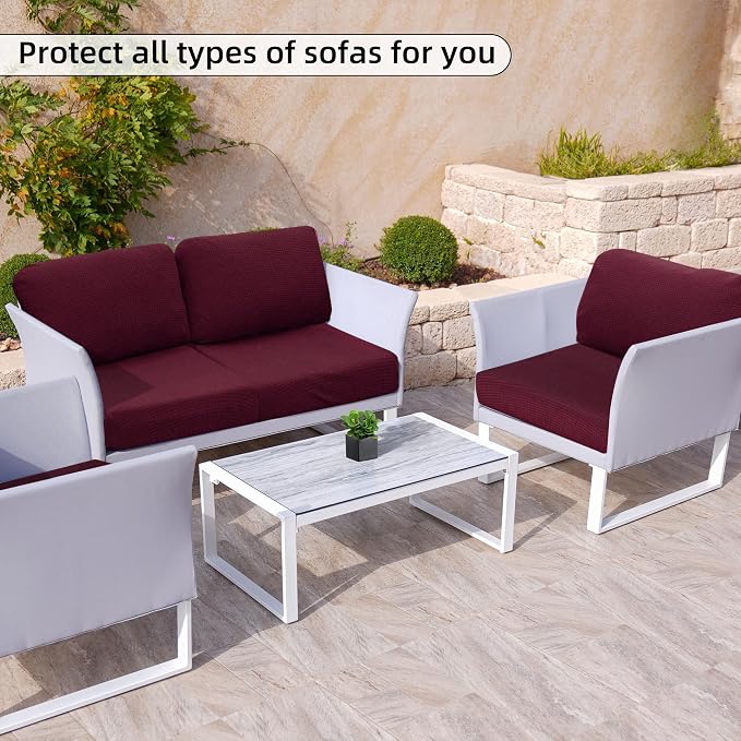 8PCS Patio Cushion Covers.Patio Furniture Couch SeatSlipcovers | Washable - Image 4