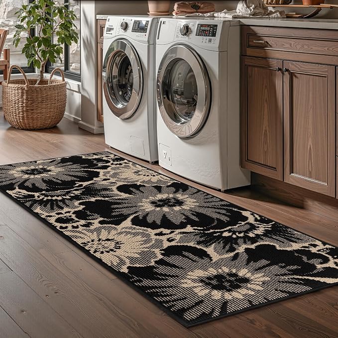 Findosom Hallway Runner Rug 2x5, Non Slip High-Low Textured Floral Washable - Image 9