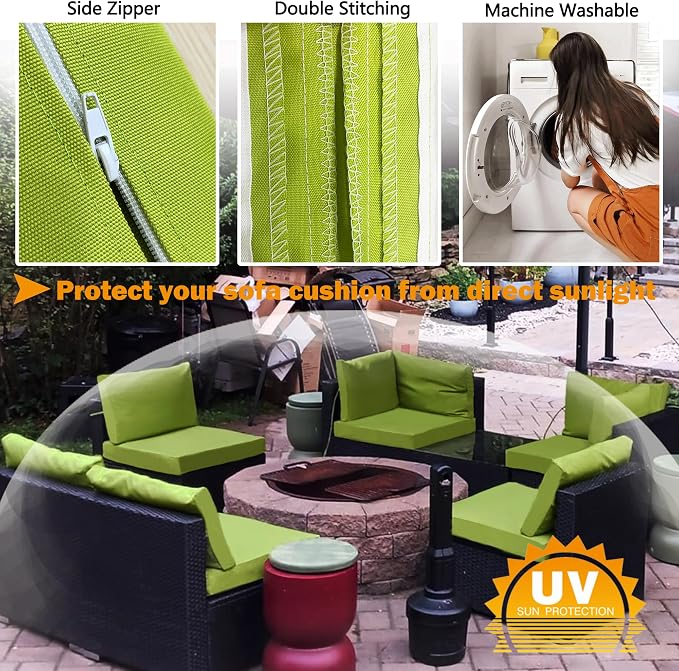 Sqodok Outdoor Cushion Covers 24x24 inch, Wicker Chair - Image 4