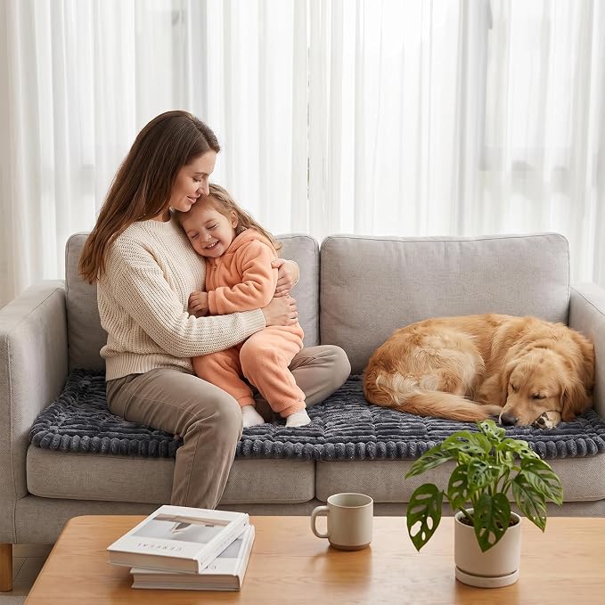 Fixwal Waterproof Flannel Dog Couch Cover, 27.6" x 47", Dark Grey | Integrated - Image 9