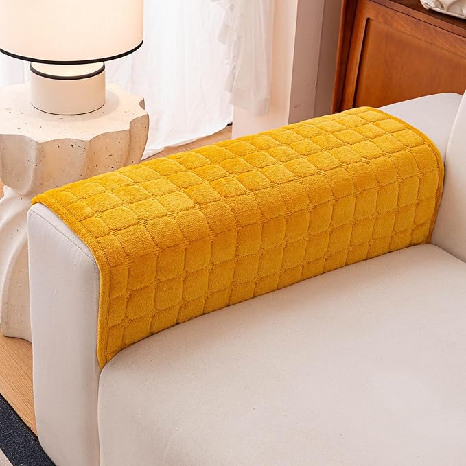 Velvet Couch Cover, Plush Sectional Sofa Cover Washable, Anti Slip Sofa by MDSASFD