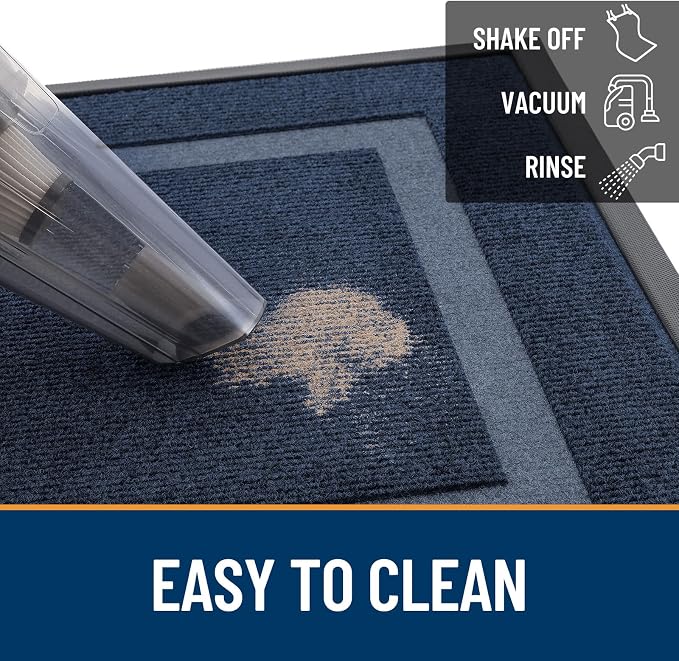 OLANLY Front Door Mat Outside 59x20, All-Season Heavy-Duty Rubber Doormat | Blue - Image 6
