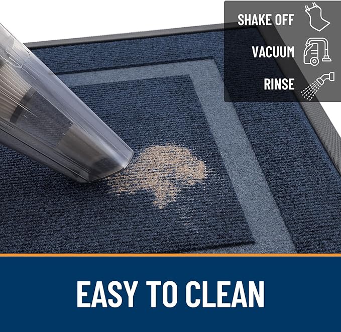 OLANLY Front Door Mat Outside 59x23, All-Season Heavy-Duty Rubber Doormat | Blue - Image 6