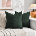 Fancy Homi Set of 2 Dark Green Samll Decorative Throw Pillow Covers 14x14 Inch by Fancy+Homi