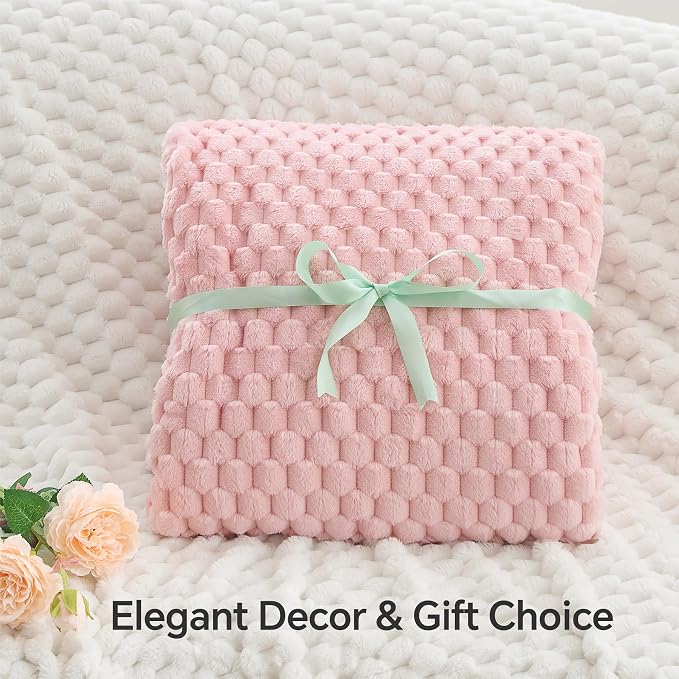 BEDELITE Pink Queen Blanket for Bed, Soft Cozy Gifts for Women, 90 * 90 | 3D - Image 5