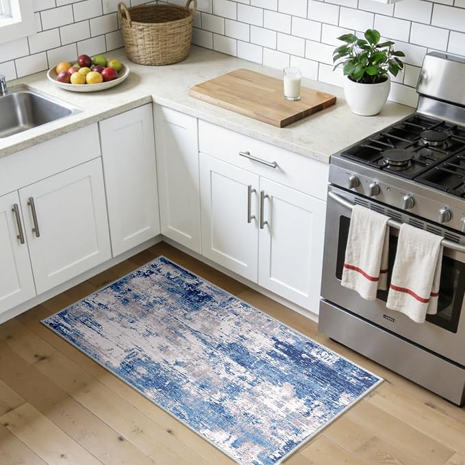 RELEANY Washable 2'x4' Abstract Area Rug - Image 3