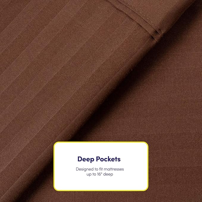 Twin Size Bed Sheets - 4 Piece 1500 Supreme Collection Fine Brushed Microfiber Deep Pocket Twin Sheet Set Bedding - 1 EXTRA PILLOW CASES, GREAT VALUE, Twin, Dobby Coffee