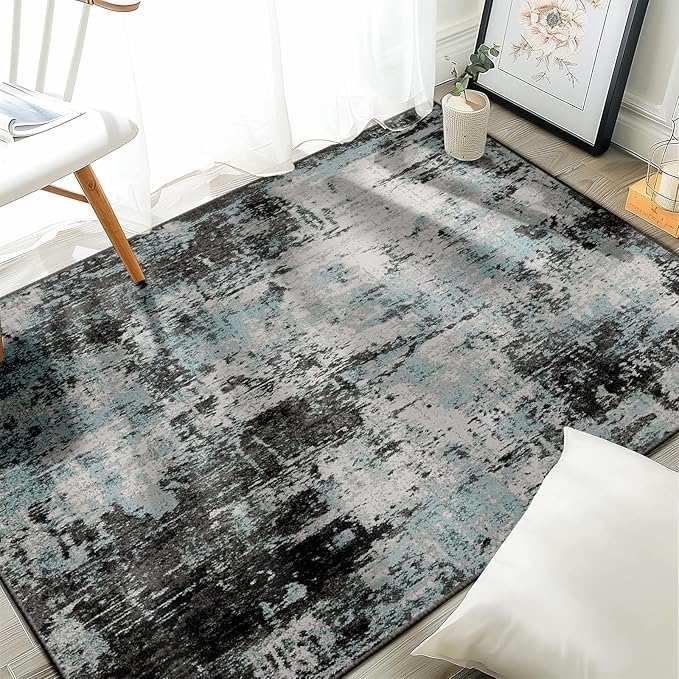 RELEANY Washable 4'x6' Abstract Area Rug by RELEANY