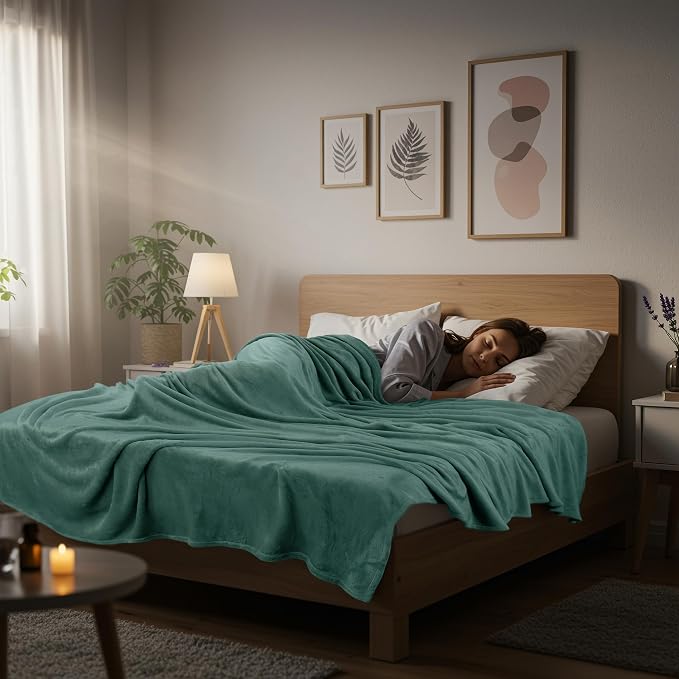 Utopia Bedding Soft Fleece Bed Blanket Queen Size Celadon | Microfiber Plush - Image 8