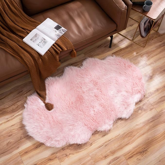 MIULEE Fluffy Area Rug 3x5 ft Faux Fur Sheepskin Rug - Image 7
