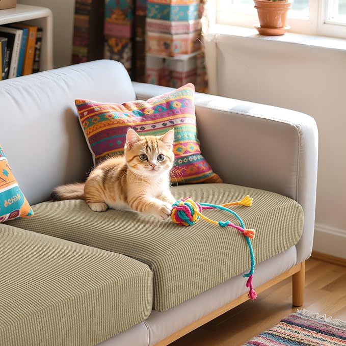 Hokway 3 Piece Individual Couch Cushion Slipcovers Stretch Reversible Cushion - Image 5