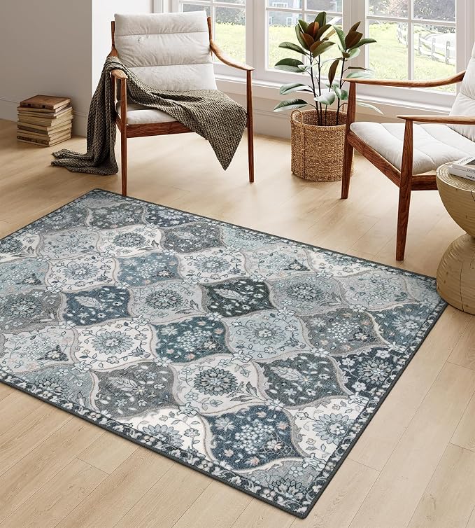 Lahome Moroccan Washable Living Room Rug, 5x8 Rugs by Lahome
