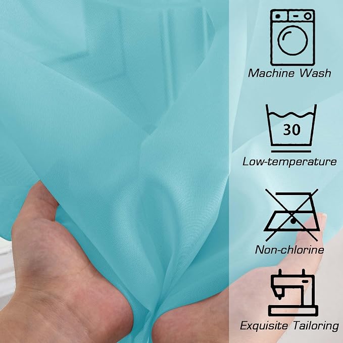 Aqua Sheer Curtains 84 Inches Long - Image 5