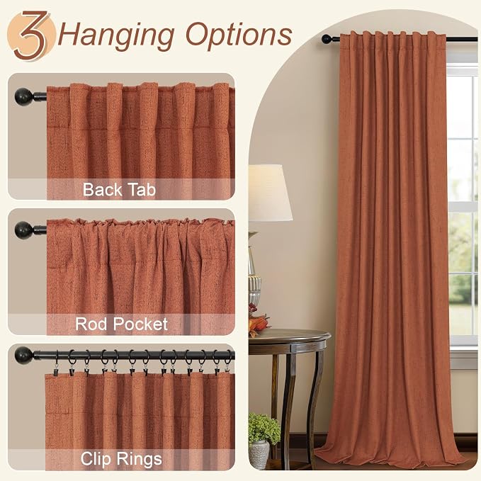 Pitalk Terracotta Blackout Curtains - Image 6