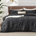 Bedsure California King Comforter Set - Black Soft Bedding for All Seasons, Cationic Dyed Bed Set, 3 Pieces, 1 California King Size Comforter (104"x96") and 2 Pillow Shams (20"x36"+2")