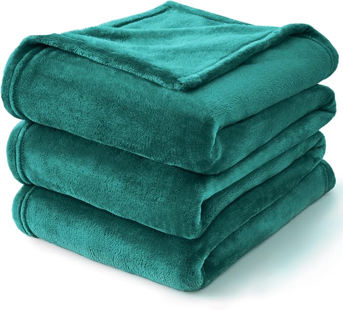 BEDELITE Fleece Blanket Soft Plush Twin Size Blanket Emerald Green 60"x80" | - Image 8