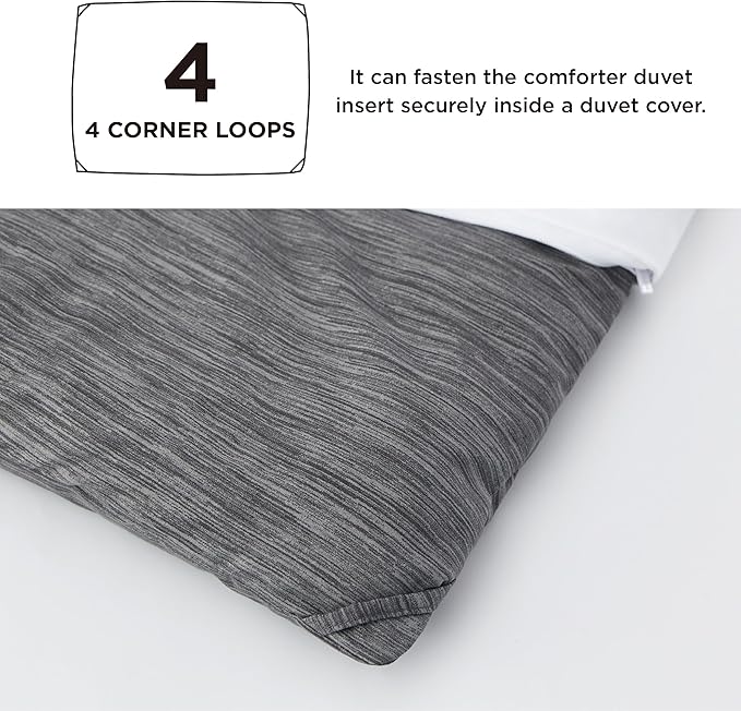 Bedsure Twin/Twin XL Comforter Set - Charcoal Grey Soft Bedding for All Seasons, Cationic Dyed Bed Set, 2 Pieces, 1 Twin Size Comforter (68"x88") and 1 Pillow Sham (20"x26"+2")