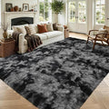 5x7 Tie-Dyed Dark Grey Fluffy Area Rug Non-Slip by ModernHomeDecor