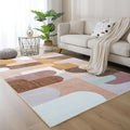 Ompaa Living Room Rug 5x8 Brown Area Rug Machine Washable Rug Non Slip Indoor by OmpaaHomeDecor