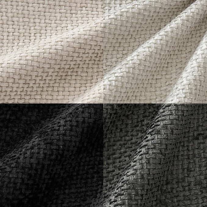 MIULEE Soft Decorative Chenille Pillow Covers Cream Grey 20x20 Pack of 4 | - Image 2