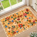 RELEANY Floral Washable 2x3 Area Rugs Doormat Yellow/Orange/Red | Flower Carpet by RELEANY