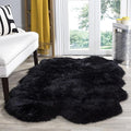 HUAHOO Premium Genuine Sheepskin Rug Black Real Australia Sheepskin Natural by HUAHOO