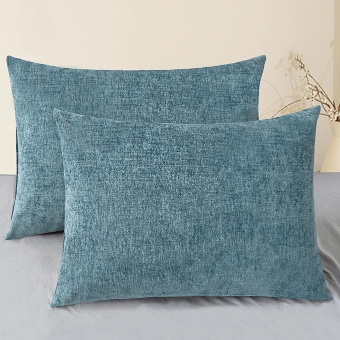 CaliTime Decorative Standard Throw Pillow Covers 26 X 20 Inches Smoke Blue | by CaliTime