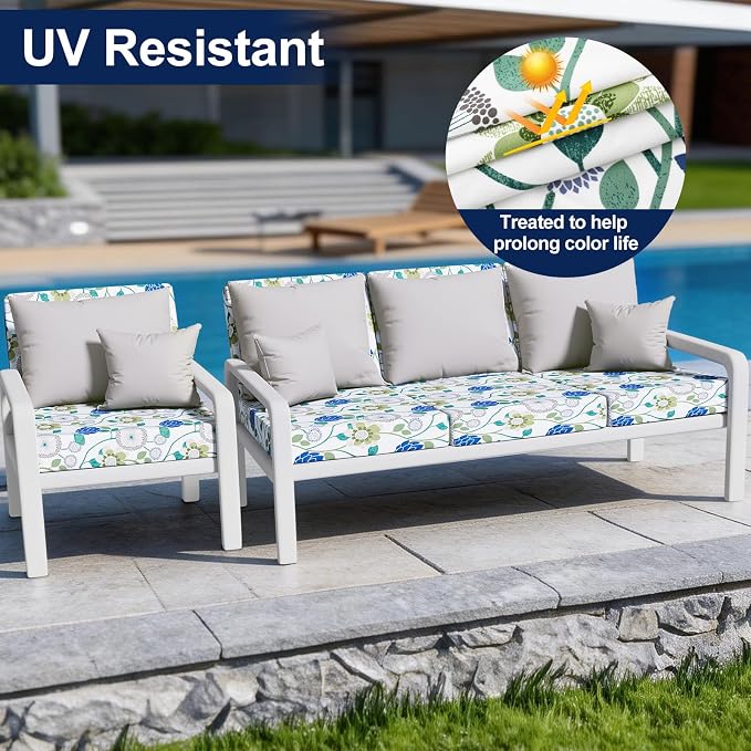 Smiry Waterproof Patio Cushion Covers, Stretch Outdoor Furniture Covers | Couch - Image 3