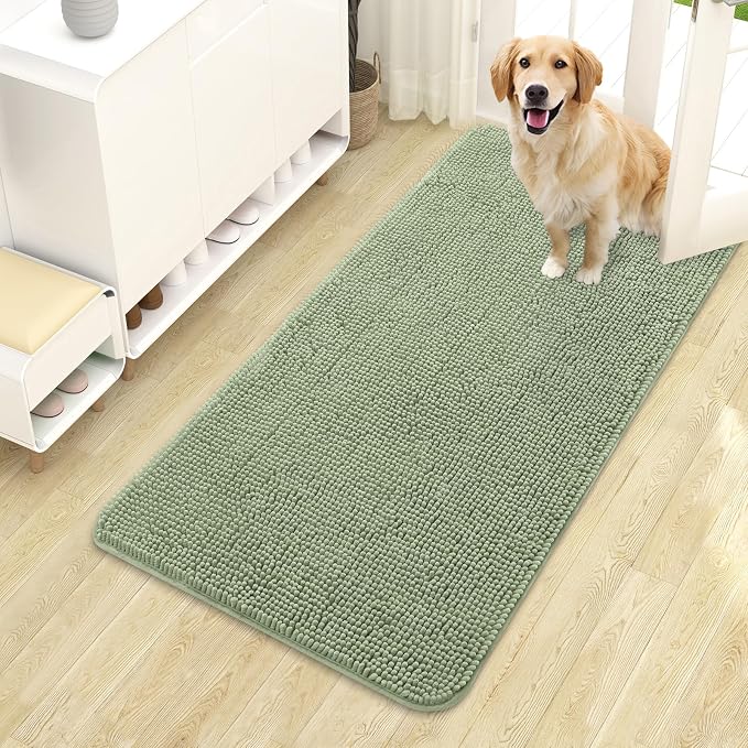 OLANLY Dog Door Mat for Muddy Paws 44x24, Super Absorbent Chenille Mud Mat | by OLANLY