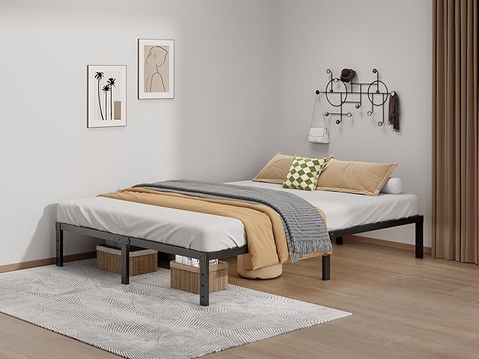Metal Bed Frame Queen Size - 12 Inch Heavy-Duty Queen Platform Bed Frame No Box Spring Needed, Easy Assembly, Noise-Free, Sturdy Mattress Foundation, Underbed Storage Space