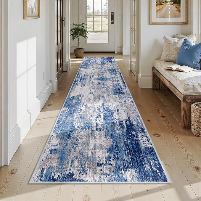 RELEANY Washable Runner 2'6"x14' Abstract Area Rug - Image 8
