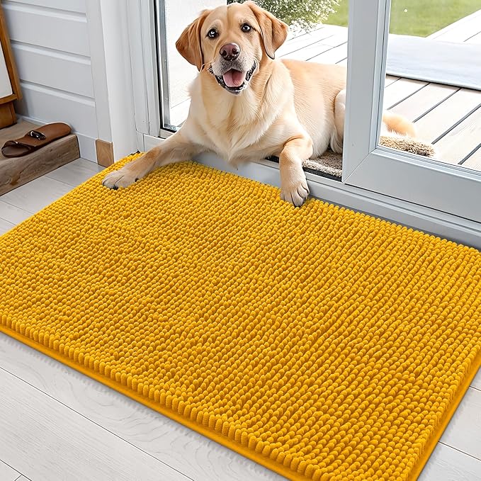 OLANLY Dog Door Mat for Muddy Paws 36x24, Super Absorbent Chenille Mud Mat | by OLANLY