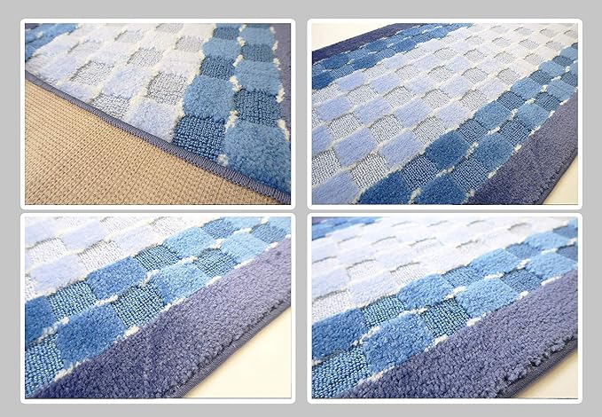 6 Ft Blue Hallway Runner Rug, Custom Size, Non Slip Washable, Pet Friendly | - Image 5