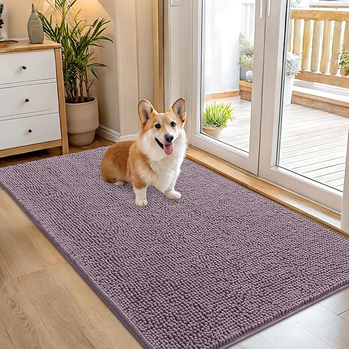 OLANLY Dog Door Mat for Muddy Paws 54x32, Super Absorbent Chenille Mud Mat | by OLANLY