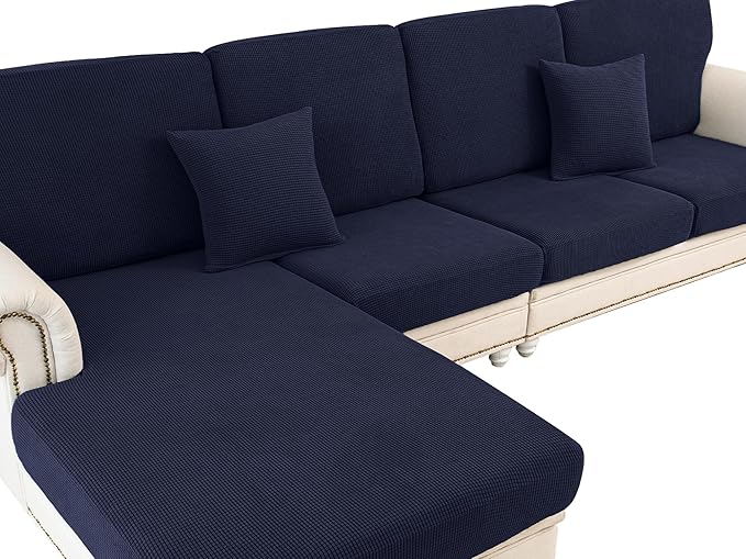 LA MEACK Couch Cushion Cover Loveseat Cover or 2 Seat Sofa Cover Washable by LA+MEACK