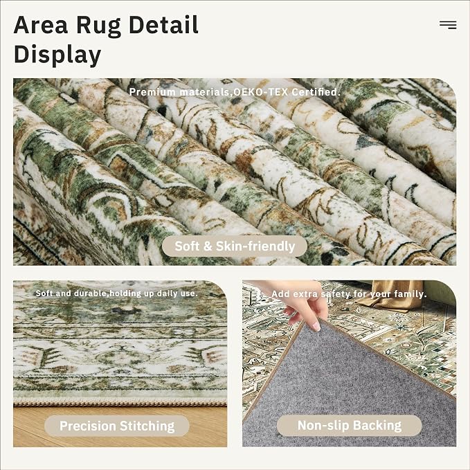 Soalmost Washable Area Rug 8x10 Large Soft Rugs - Image 6