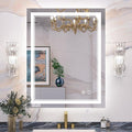 Keonjinn LED Mirror for Bathoom 24 x 30 Inch, Bathroom Mirror with Front Lights, Shatter-Proof Tempered Glass, UL-Listed LED Driver, Anti-Fog, Dimmale 6000K, Easy Installation(Horizontal/Vertical)