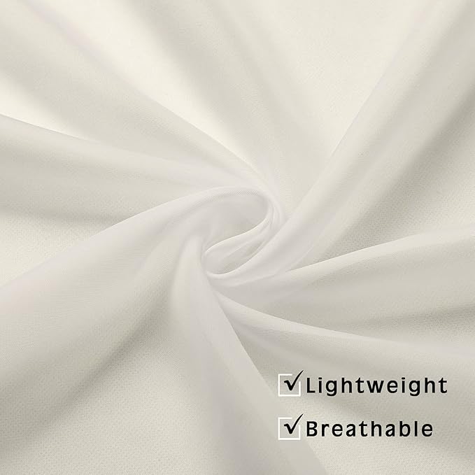 OWENIE Ivory Sheer Curtains 72 Inches Long 2 Panels, Transparent Voile Sheer Curtain Double Rod Pocket Gauze Drapes for Living Room Bedroom Window Sliding Glass Door Treatment, 42 x 72 Inch