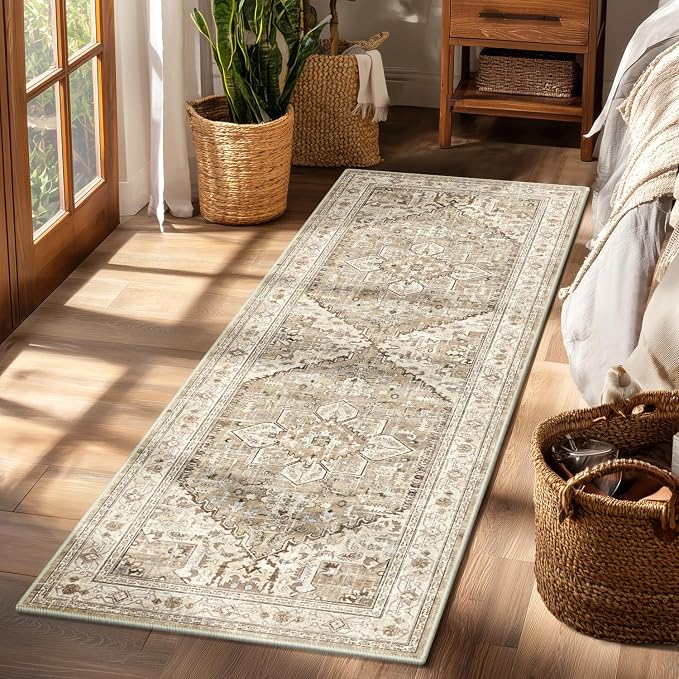 Yamaziot Washable Runner Rug, 2x6 Non-Slip Boho Vintage Hallway Kitchen Rug | by Yamaziot