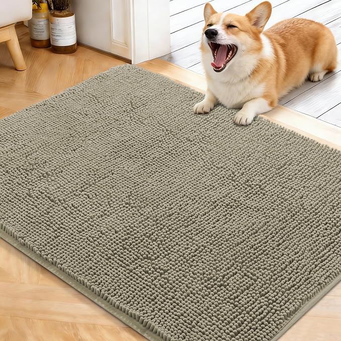 OLANLY Dog Door Mat for Muddy Paws 40x32, Super Absorbent Chenille Mud Mat | by OLANLY