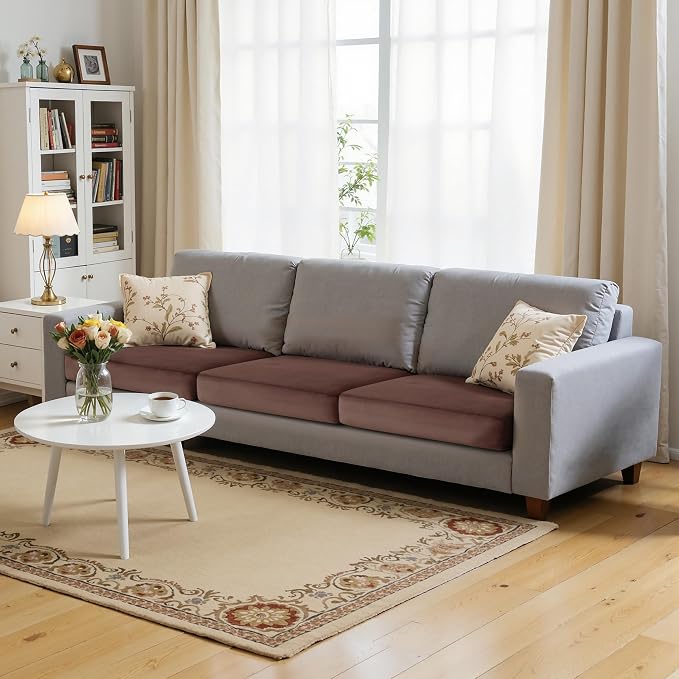 Hokway Velvet Couch Cushion Covers Water Resistant Seat Covers Stretch Sofa by Hokway