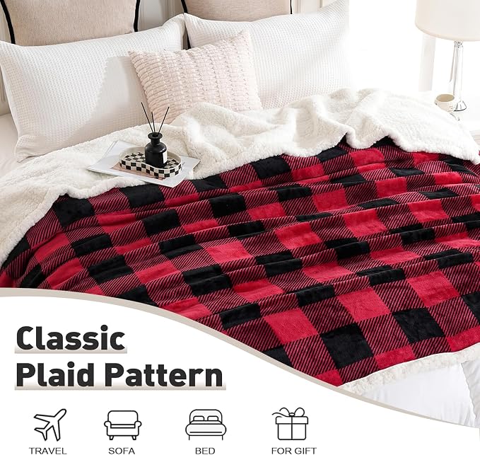 PU MEI Sherpa Fleece Throw Blanket 80" x 90" Reversible Plush Fluffy Large Big - Image 8