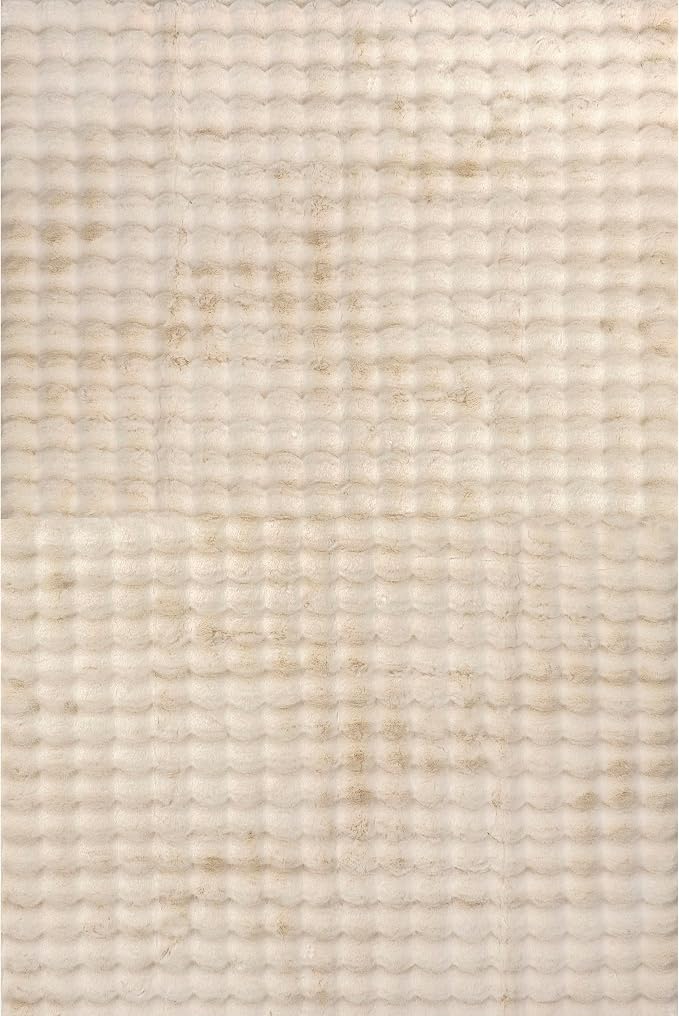 nuLOOM Jeni Beige Checkered Washable Area Rug - Image 5