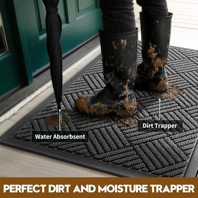 Front Door Mat, Heavy Duty Waterproof Doormat 47.5"x35.5", Stain Fade Resistant - Image 2