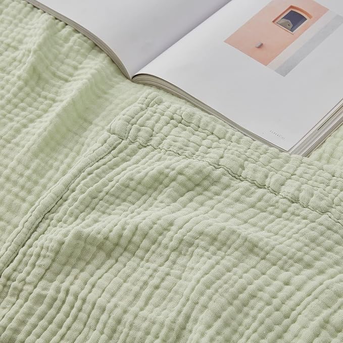 EMME Muslin Blankets for Adults Throw Blanket for Couch Breathable Gauze Soft by EMME