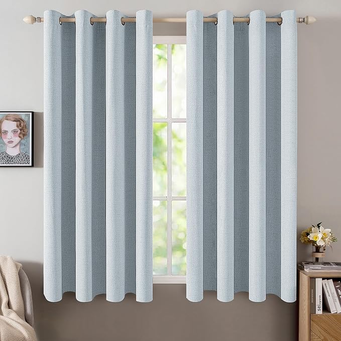 MIULEE 100% Blackout Linen Curtains by MIULEE