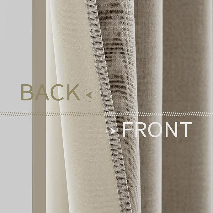 MIULEE 100% Blackout Linen Curtains - Image 6